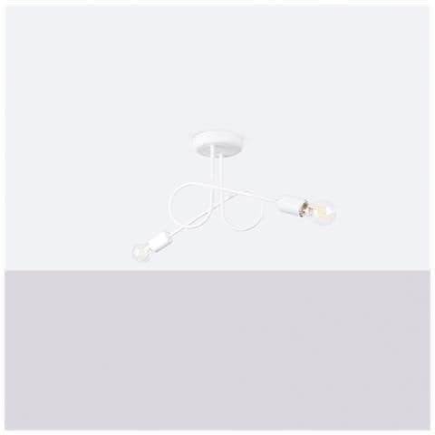 Lampadario Loop 2 Bianco Sl. 1471 - Minimalista Lampadario Bianco 25.5x57x18 Cm - Foto 2