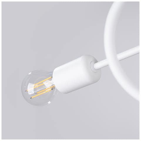 Lampadario Loop 2 Bianco Sl. 1471 - Minimalista Lampadario Bianco 25.5x57x18 Cm - Foto 8