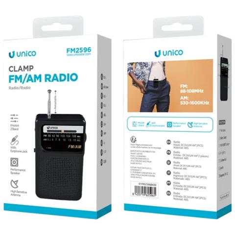 Radio FM Portatile FM2596 con Radiolina Analogica Speaker e Cuffia Colore Nero - Foto 1