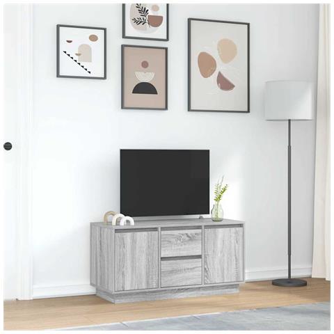 Mobile Porta TV con Luci LED Grigio Sonoma 100x41x50 cm - Foto 2