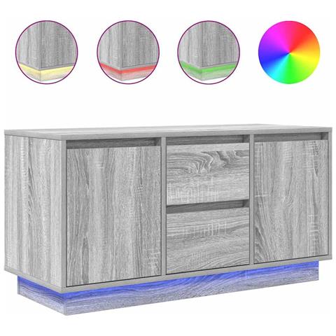 Mobile Porta TV con Luci LED Grigio Sonoma 100x41x50 cm - Foto 1
