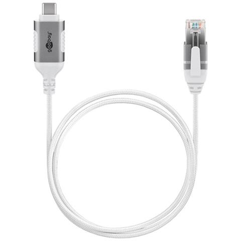 Goobay 74391 adattatore per inversione del genere dei cavi USB 3.1 type A RJ45 Bianco - Foto 2