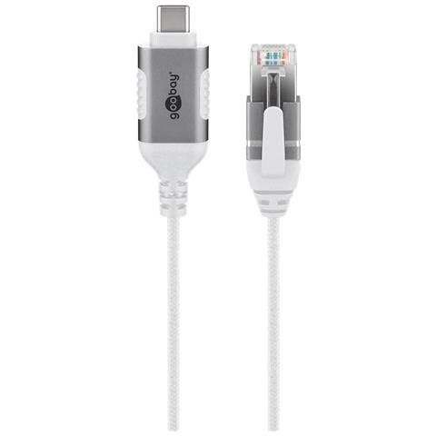 Goobay 74391 adattatore per inversione del genere dei cavi USB 3.1 type A RJ45 Bianco - Foto 1