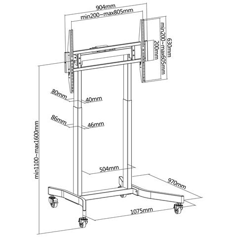 Carrello mobile motorizzato LFD da 55” a 100” - Foto 10