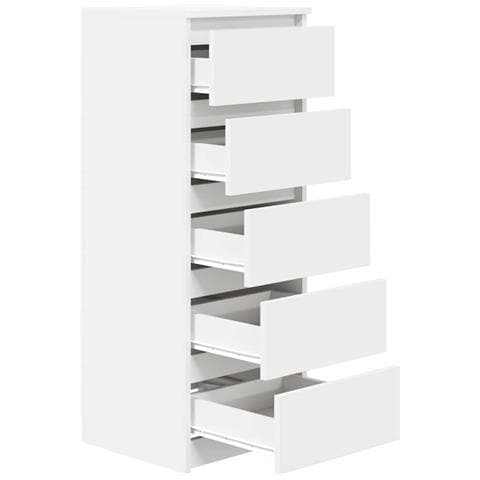 Credenza con Cassetti Bianco 37,5x35x99 cm in Legno Multistrato - Foto 2