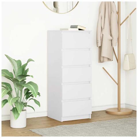 Credenza con Cassetti Bianco 37,5x35x99 cm in Legno Multistrato - Foto 1