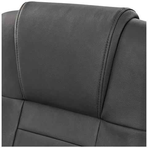 Poltrona Massaggiante Diamond Con Riscaldatore Pelle Naturale Nero - Foto 2