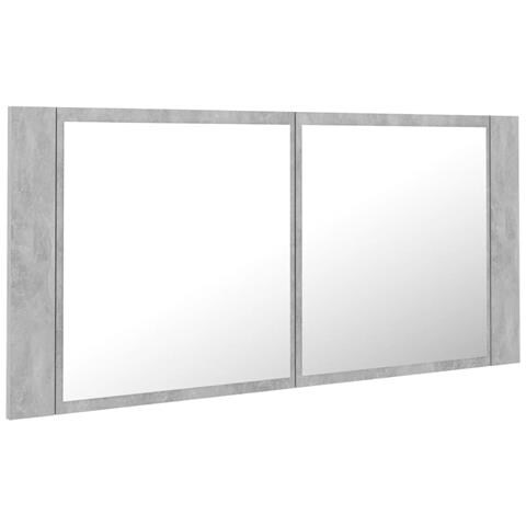 Lusso Casadino - Armadietto A Specchio Con Luci Led Grigio Cemento In Acrilico - Foto 2