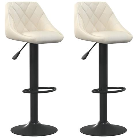 Sedie Da Bar 2 Pz Crema In Velluto - Foto 1