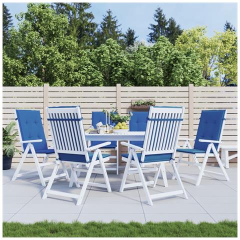 Lusso Casadino -  Cuscini Per Sedie 6 Pz Blu Reale 120x50x3 Cm In Tessuto - Foto 2