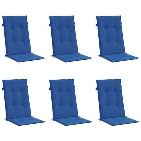 Lusso Casadino -  Cuscini Per Sedie 6 Pz Blu Reale 120x50x3 Cm In Tessuto - Foto 1