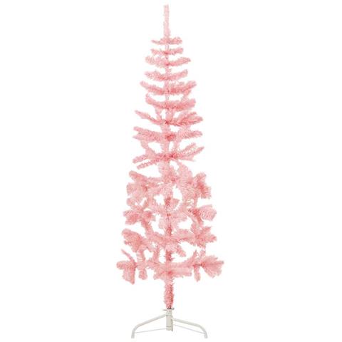 Lusso Casadino - Albero Natale Artificiale Sottile A Metà E Supporto Rosa 150 Cm - Foto 2