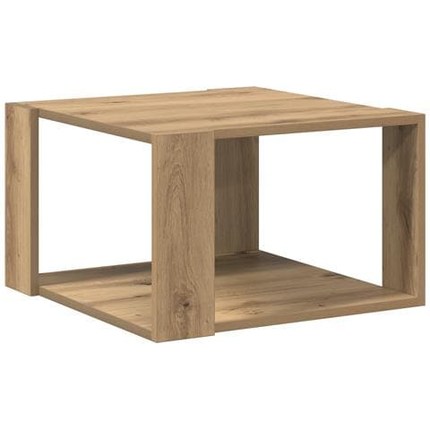 Tavolino da caffè Rovere artigianale 51,5x51,5x30 cm Legno massello - Foto 1