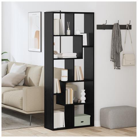 Libreria Divisoria Rovere Nero 67x25x161,5 cm Legno Ingegnierizzato - Foto 2