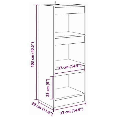 Armadio per Libri Rovere nero 40 x 30 x 103 cm - Foto 9