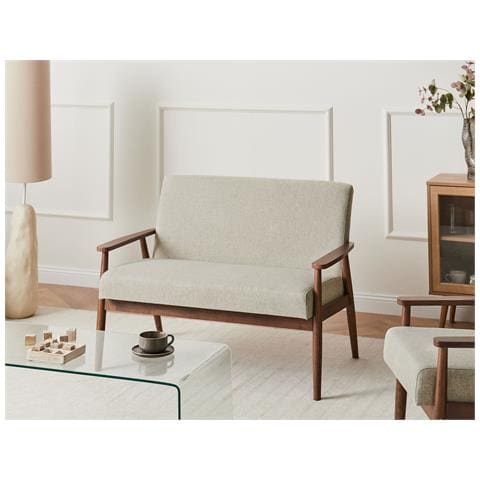 Divano 2 Posti Esrum Tessuto Marrone Scuro /grigio - Foto 1