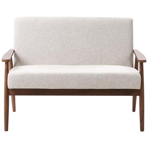 Divano 2 Posti Esrum Tessuto Marrone Scuro /grigio - Foto 2