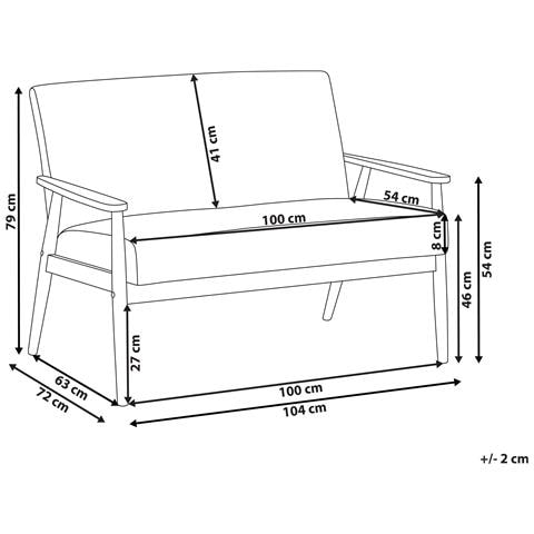 Divano 2 Posti Esrum Tessuto Marrone Scuro /grigio - Foto 8