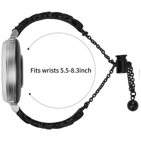 Bracciale Cuore E Diamanti Compatibile Con Garmin Lily 2 - Elegante Semichiusura In Lega Di Zinco Black - Foto 2