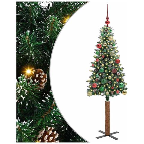 Albero di Natale snodato con 150 LED con supporto Verde 150 cm - Foto 1
