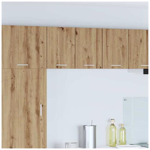 Armadio pensile con porta Riga 2 pcs Rovere Artigiano e Bianco - Foto 2