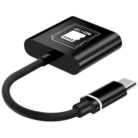 Lettore Schede Microsd / Sd A Usb-c Trasferimento Rapido Ultra Compatto, Nero - Foto 2