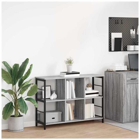 Libreria Grigio Sonoma 102 x 32 x 72,5 cm Legno multistrato - Foto 2