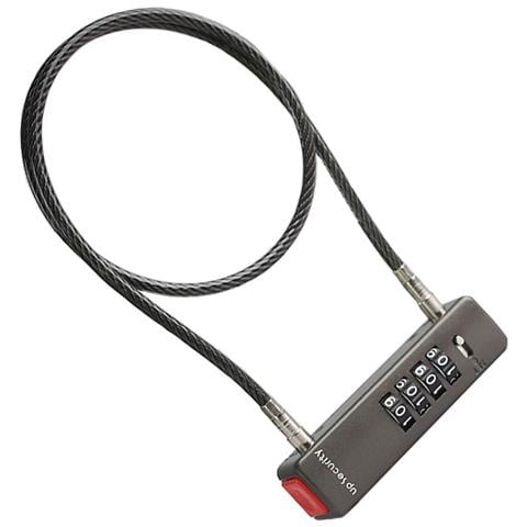 Lucchetto A Cavo In Acciaio Con Combinazione Resettabile Per Bici, Caschi E Porte Grey - Foto 2