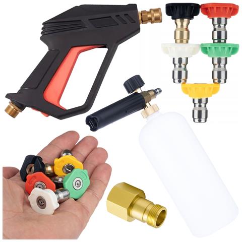 Set Di Accessori Per Idropulitrice - Pistola M22, Ugelli 5 In 1, Adattatore Easy!lock, Schiumogeno 1l | Compatibile Con Karcher Hd /lavor | 275 Bar - Foto 1