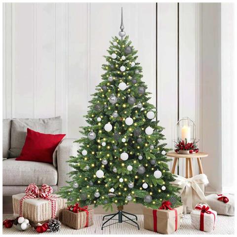 Albero di Natale artificiale con 300 LED Verde 180 cm PE e PVC - Foto 2