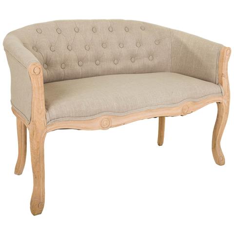 Divano In Legno Con Rivestimento Panna 107x61x70h - Foto 1