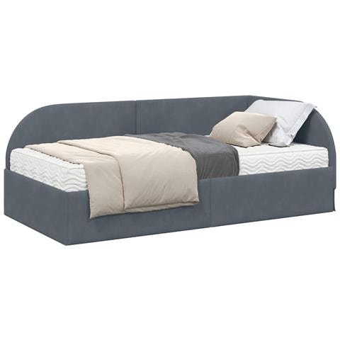Struttura Letto Angolare con Materasso 2 pcs Grigio Velluto - Foto 1
