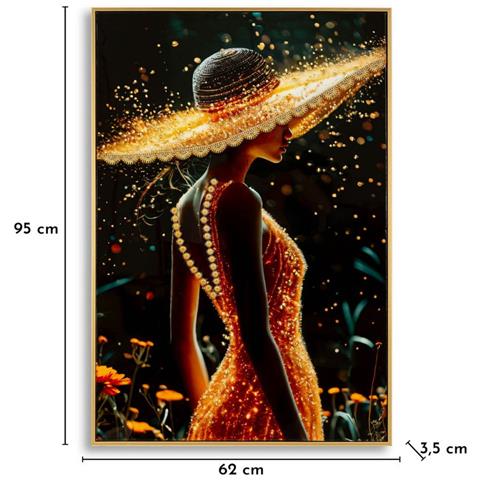 Stampa Su Tela Con Cornice Donna 10-multicolore-tessuto-62x3,5x92 Cm - Foto 7