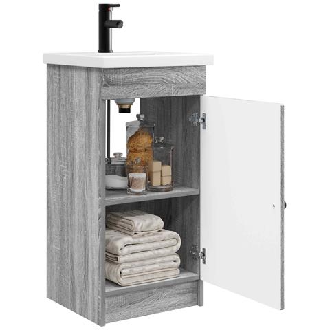 Mobile da bagno con lavabo Sonoma grigio 42 x 40 x 84,5 cm - Foto 2