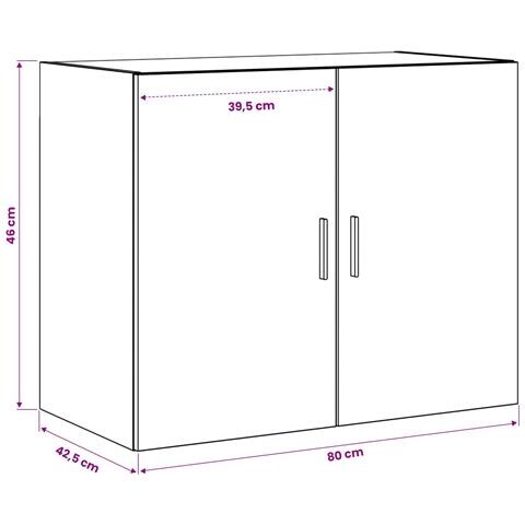 Armadietto a muro Rovere Nero 80 x 42,5 x 64 cm - Foto 7