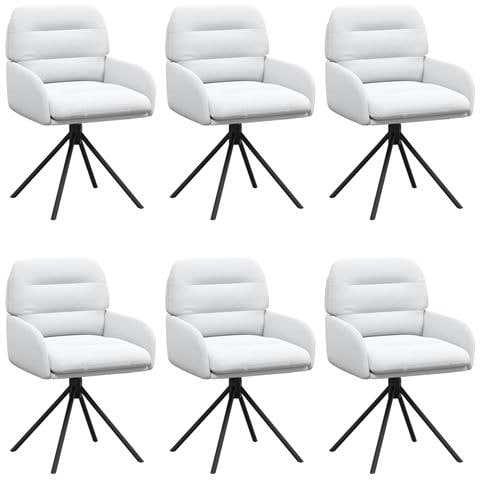 Sedie da pranzo girevoli 6 pcs Similpelle Bianco - Foto 1
