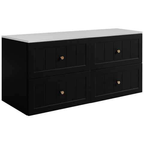 Mobile sottolavabo, Beige e marrone, 160 cm, 4 cassetti con chiusura ammortizzataMobileda bagno - Foto 1