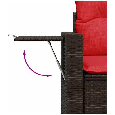 Set Divani da Giardino 9 pz con Cuscini Marrone in Polyrattan - Foto 9