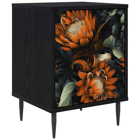 Armadio da Notte LOCHEM Rovere Nero 36 x 33 x 51 cm - Foto 1