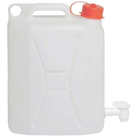 Tanica In Plastica Di Forma Rettangolare Per Contenere Liquidi, Maniglia Per Il Trasporto, Bocca Circolare E Boccaglio, Tappo Con Collegamento Anticaduta, Rubinetto Con Leva Di Azionamento E Tappo Di Sfiato. Lt. 10 - Foto 3