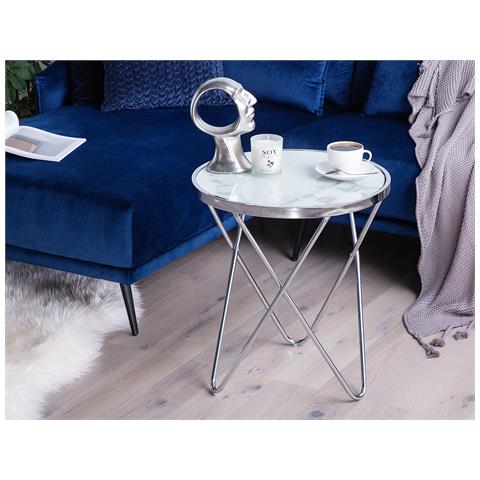 Tavolino Meridian Effetto Marmo Argento - Foto 10