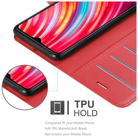 Custodia Compatibile Con Xiaomi Redmi Note 8 Pro In Rosso Carminio - Coperchio Protettiva Con Chiusura Magnetica, Funzione Stand E Tasca Per Le Carte - Foto 4