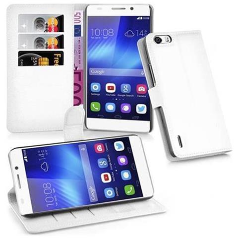Custodia Compatibile Con Honor 6 Plus In Bianco Fumo - Coperchio Protettiva Con Chiusura Magnetica, Funzione Stand E Tasca Per Le Carte - Foto 1