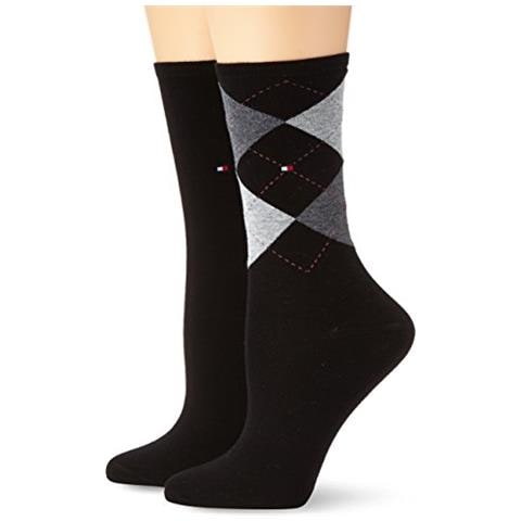 Th Women Check Sock 2p, Calze Donna, Nero (black 200), 35/38 (taglia Produttore: 35-38)  - Foto 1