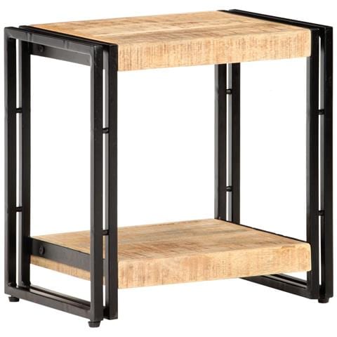 Tavolino 40x30x50 Cm In Legno Massello Di Mango Grezzo - Foto 2