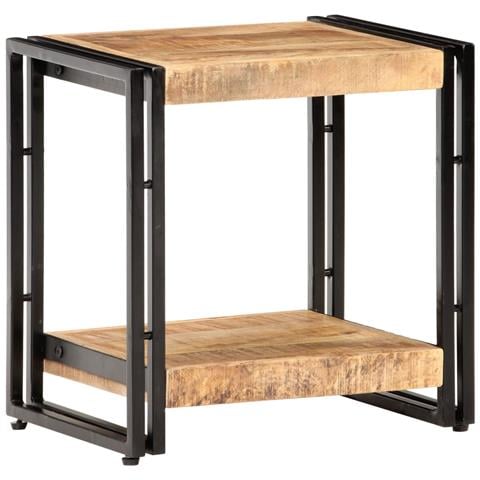 Tavolino 40x30x50 Cm In Legno Massello Di Mango Grezzo - Foto 9