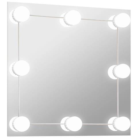 Specchio Da Parete Quadrato Con Luci Led In Vetro - Foto 1