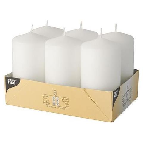 17994 Candela Di Cera Rotondo Bianco 6 Pz - Foto 1