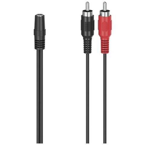 00205186 Cavo Audio 0,1 M 2 X Rca 3.5mm Nero, Rosso - Foto 2