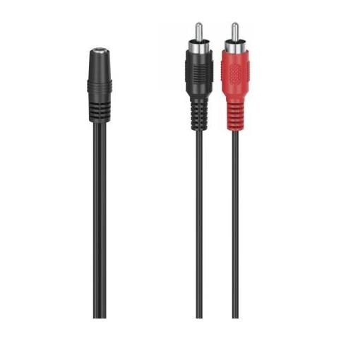 00205186 Cavo Audio 0,1 M 2 X Rca 3.5mm Nero, Rosso - Foto 1